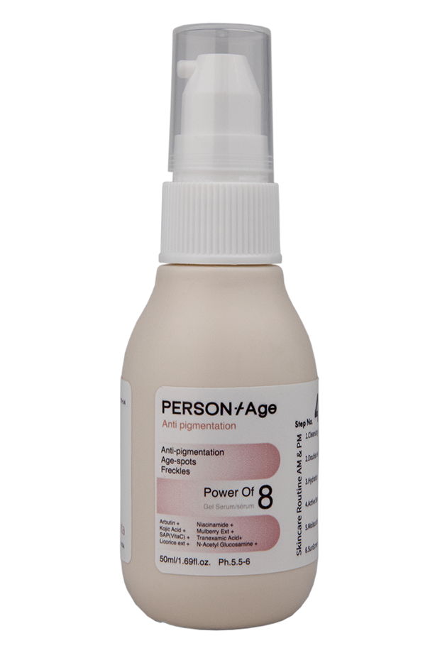 Power of 8 Anti-Pigmentation Gel Serum. Achieve flawless, even-toned skin with our effective pigmentation correction formula. Perfect for Indian skin.