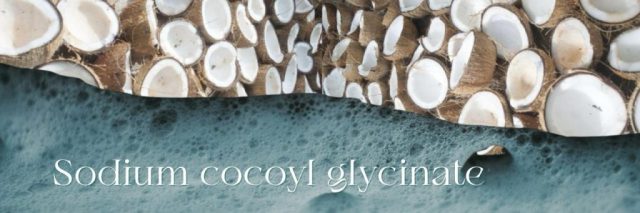 Fresh coconuts and gentle foam, illustrating the natural and mild cleansing properties of Sodium cocoyl glycinate, a preferred alternative to harsh sulfate surfactants in skincare, haircare, and baby products."